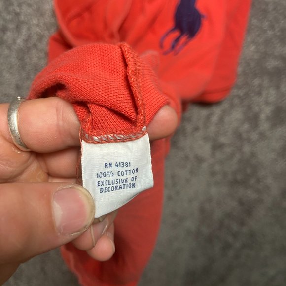 Polo Ralph Lauren Shirt Mens Medium Orange Polo Big Pony Short Sleeve Embroidery - Picture 9 of 10